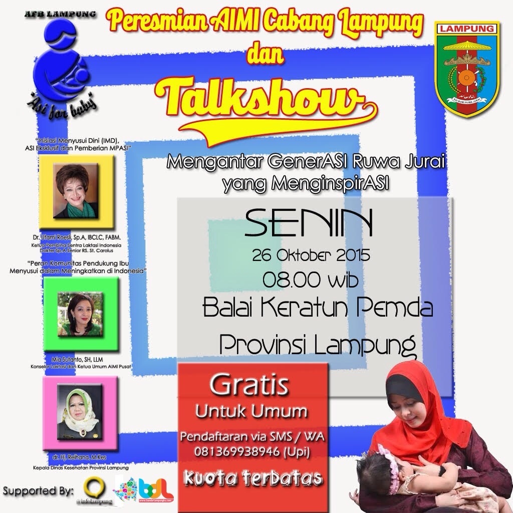 Peresmian Asosiasi Ibu Menyusui (AIMI) Cabang Lampung, Gelar Talkshow Inspiratif Bagi Calon dan Ibu Menyusui